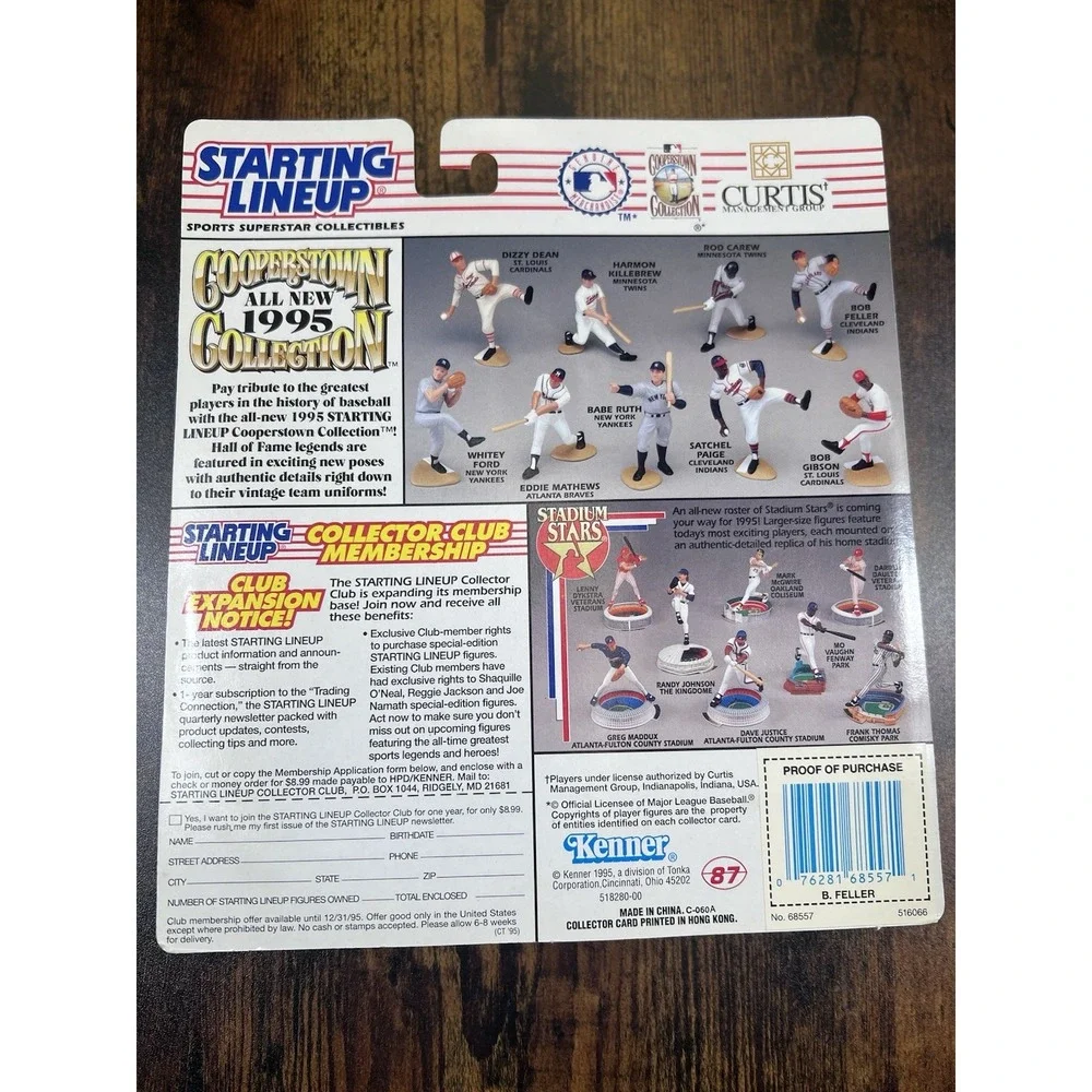 1995 Kenner Starting Lineup Cooperstown Collection Bob Feller Indians Venture